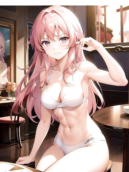 Hand-Drawn Fit Chick Shows Off Her Big-Ass Juicy Goods in Hentai Hentai AI Image