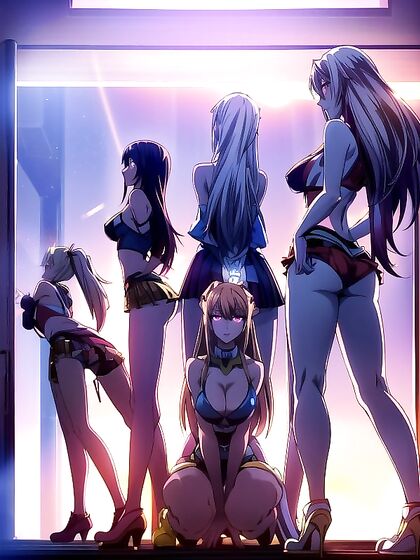 Seductive Big-Busted Beauty with Glowing Eyes in Mesmerizing Hentai AI Image