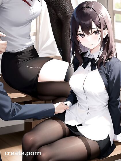 Skinny Teacher with Small Breasts Gets naughty in hentai fantasies