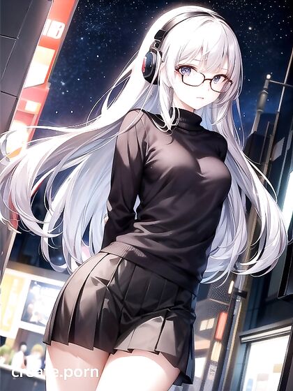 Skinny Girl 18+ with Pale Skin Enjoys IntenseNight Hentai Pleasure