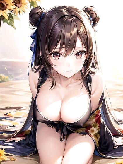 Rounded Ass Submissive Gets Pleasured in Vibrant Sunflower Field Hentai