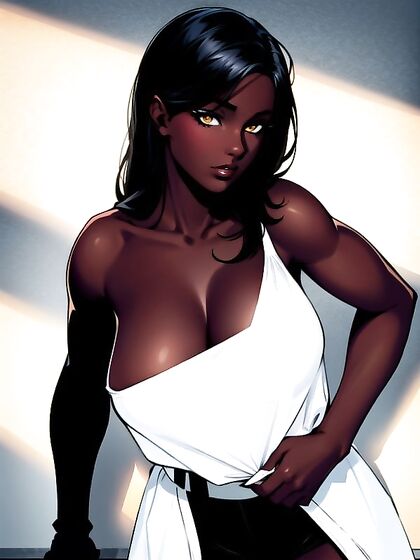 Dark Brown Skinned Beauty Takes Center Stage inSTEAMY Comic Style Hentai AI Image