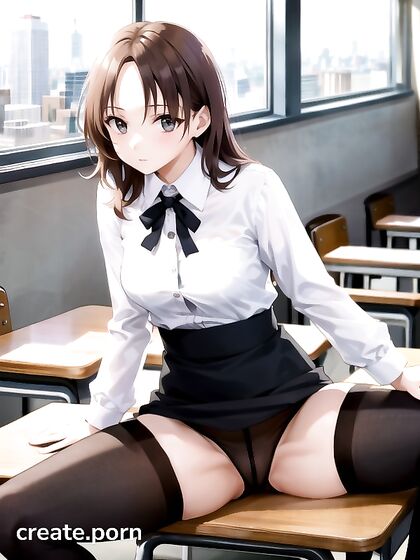 Teacher Takes Control in Classroom Hentai Session with Small Breasts