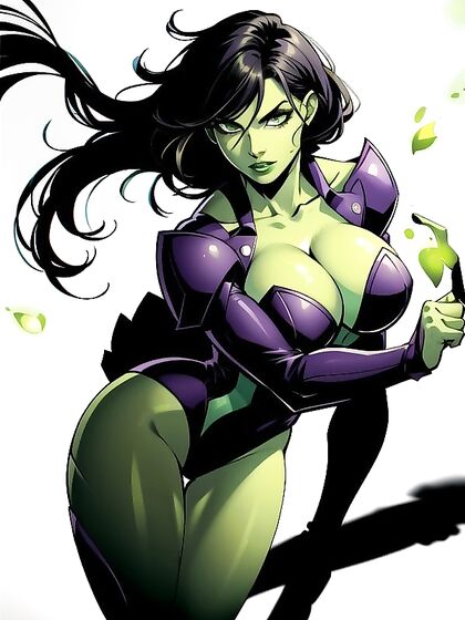 Exploring Green-Skinned Seduction in Steamy Comic Hentai AI Image