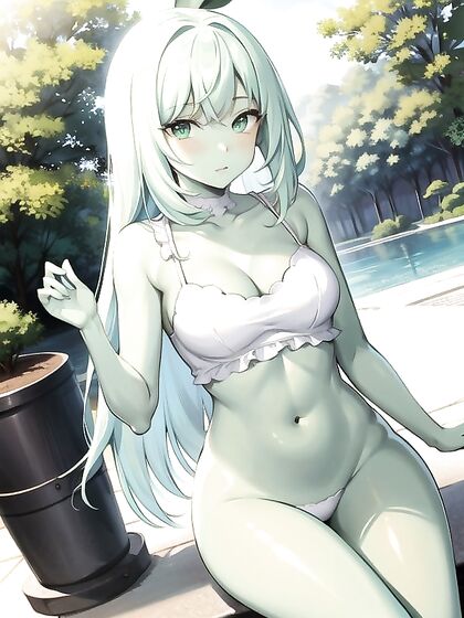 Green-Skinned beauty in Pastel-Colored Hentai Fantasy Action