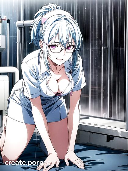 Mistress in Hospital Uniform Shows Off Her Cleavage for naughty Hentai Fun