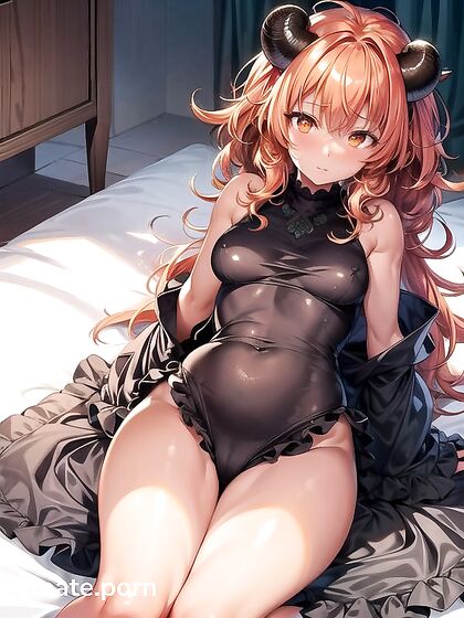 Curly-Haired beauty Crawls into Ecstasy in Mesmerizing Hentai AI Image