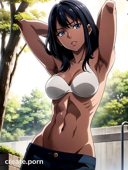 18-Year-Old Blue with Light Brown Skin Seduces in Steamy Hentai AI Image