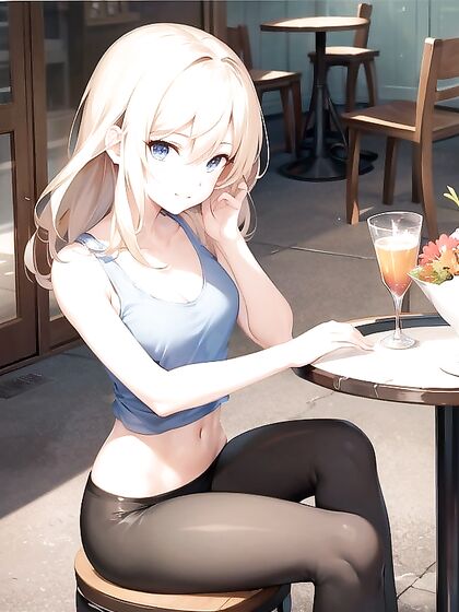 Noon Time Temptation - Sleeveless T-Shirt Fetish in Front View Hentai