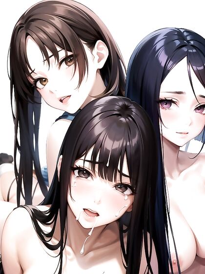 Naked Brown-Haired Beauty Enjoying Intense Hentai Orgasms