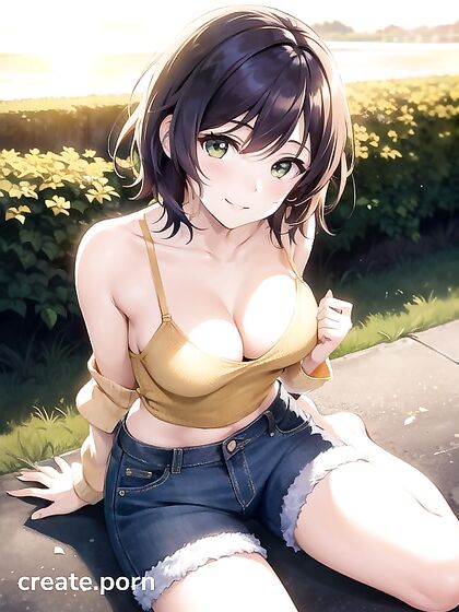 Off-Shoulder Seduction - Busty Beauty in Bra Takes a Sexy Seat