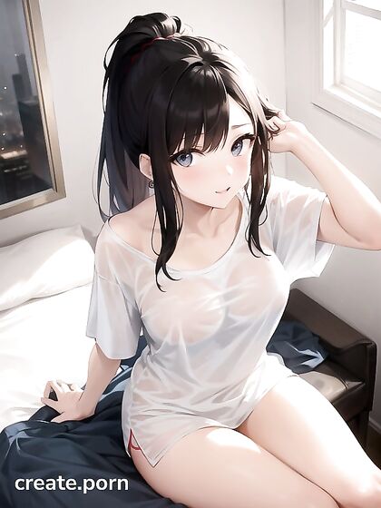 Thick-Thighed Beauty with Ponytail Seduces in Bedroom Hentai Fantasy