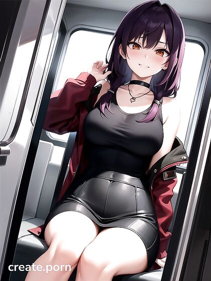 Small Breasts and Long Dick Action in Steamy Choker Hentai AI Image