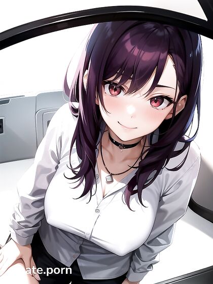 Mischievous Office Seduction - Necklace Play in Steamy Hentai AI Image