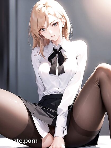 Skinny Small-Breasted Teacher Seduces in Hentai AI Image