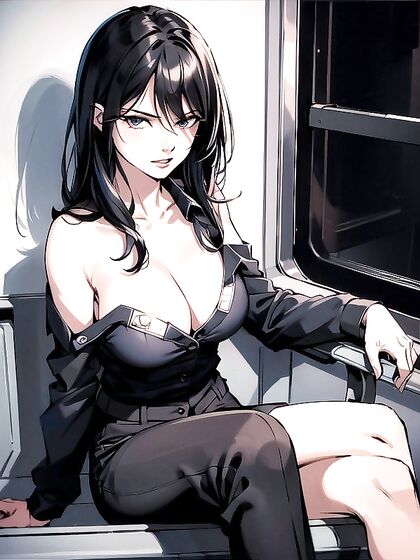 Crossed Legs and Luscious Cleavage in Office Pant Temptation Hentai