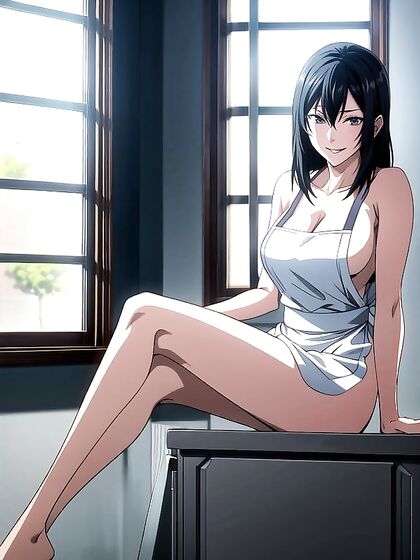 Screencap hentai featuring feet presenting in an apron for ultimate arousal