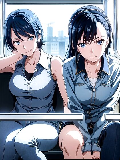 Black-Haired Beauty Wearing Headphones Stares Seductively at You in Hentai Fantasy