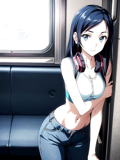 Cute Blue-Haired Girl 18+ Enjoys Passionate Nighttime Hentai Pleasure