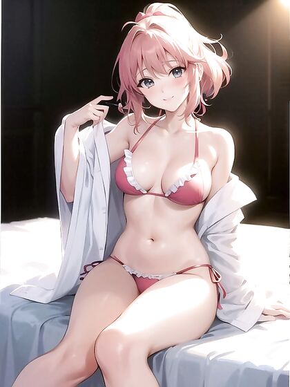 Ponytailed Cutie with Small Breasts Takes On Her Horny Desires in Hentai AI Image