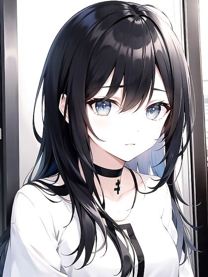 Pastel-Colored Beauty with Black Hair Seduces in steamy Hentai AI Image
