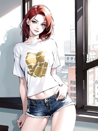 Bobcut Babe Stares Intensely at You in This Seductive Hentai AI Image