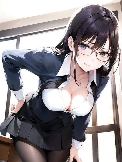 Glasses and Pastel Ribbons Add Cute Kink toSTEAMY Hentai AI Image