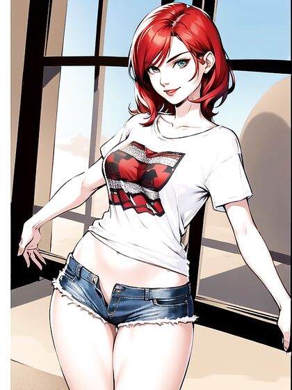 Happy Skinny Girl 18+ Enjoying Hilarious Comic Style Hentai Adventures