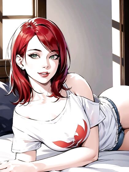 Oversized T-Shirt Tempts in Intimate Waist-Level Hentai AI Image