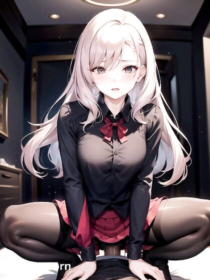 Skinny Girl 18+ with Small Breasts Squats for Intense Hentai Pleasure