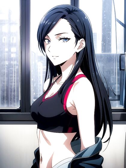 Busty Chick in Jacket Shows Off Her Curves in Seductive Hentai AI Image