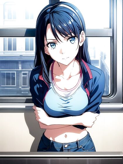 Blue-Haired Babe inSport Bra Exploring Steamy hentai Adventures