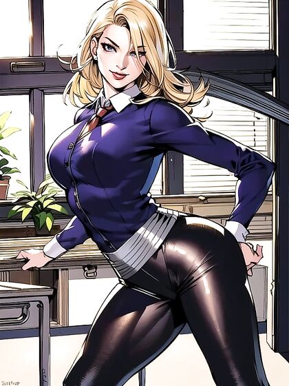 Office Teacher Seduces Her Student in steamyComic Style Hentai AI Image
