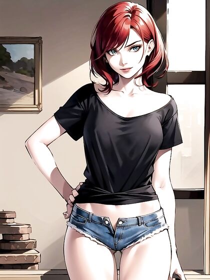 Pale-Skinned Bobcut Beauty Shows Off Her Tight Little-Ass Hentai AI Image
