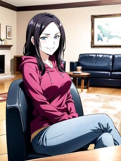 Mischievous Black-Haired Beauty Shows Off Her Busty Charms in hentai Hentai AI Image