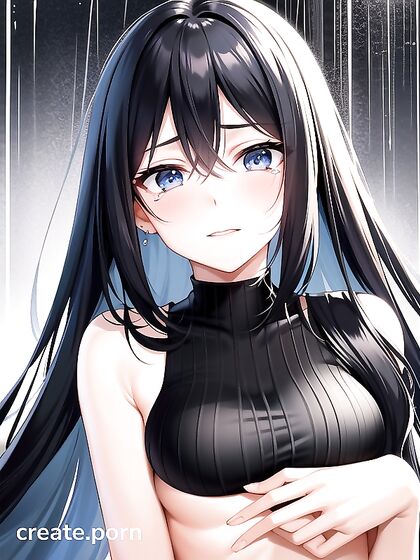 Skinny Beauty Shows Off Her Long-Length Assets in Front-View Hentai AI Image