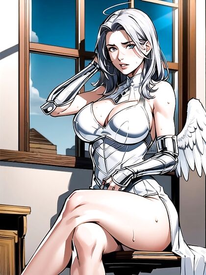 Embarrassed Student in Armor Gloves Takes Pleasure in the Classroom Hentai