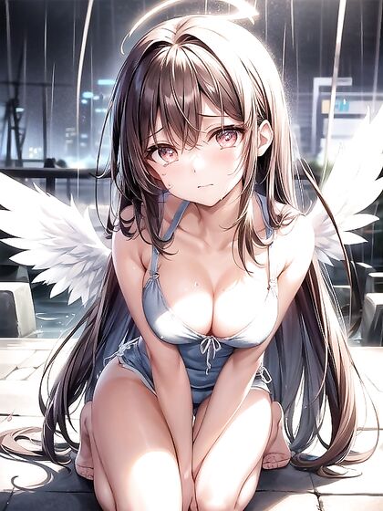 Kneeling and in the Rain - Intense Hentai Pleasure