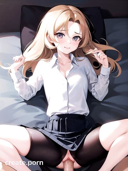 Skinny Girl 18+ with Small Breasts Enjoying Intense Missionary Hentai AI Image