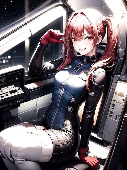 Nighttime Solo Pleasure - A Seductive Sitting Session in Hentai Hentai AI Image