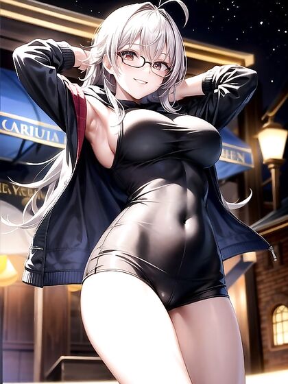 Girl 18+ in Glasses and Hoodie Enjoying Intense White Hentai Pleasure