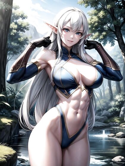Elf with Pointy Ears Gets Wild in the Forest for Steamy Hentai AI Image