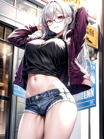 Blonde in White Hoodie Getting Wild in Hentai AI Image