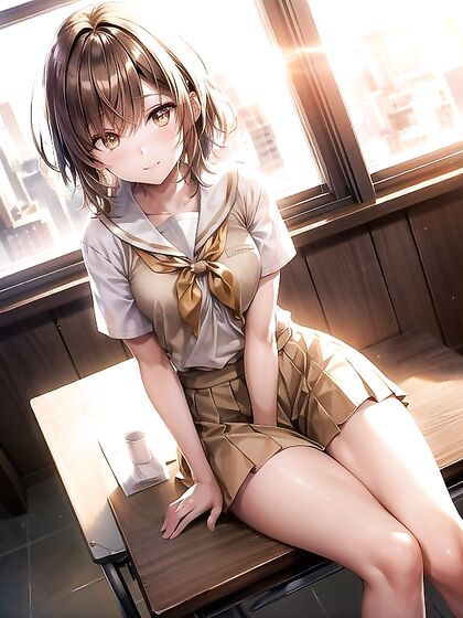 Skinny Brunette Sunny Seduces in Mesmerizing Hentai AI Image