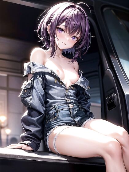 Seductive Off-Shoulder Pose While Sitting and Gazing at You in Hentai AI Porn