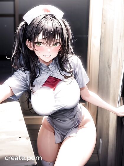 Sweaty Gold-Skinned Beauty in Intense Hentai AI Image Image