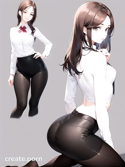 Skinny Girl 18+ with Small Breasts Shows Off Her Tight Ass in Hentai AI Image