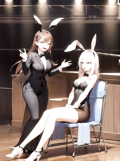 Bunny Girl 18+s Perform Seductive Acts on Stage inSTEAMy Hentai AI Image