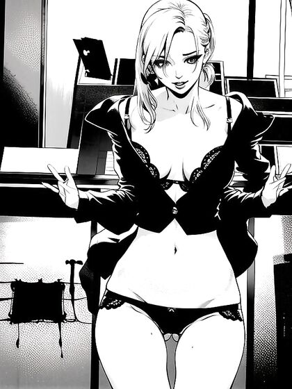 Pale-Skinned Beauty with Small Ass Teased in Seductive Hentai AI Image
