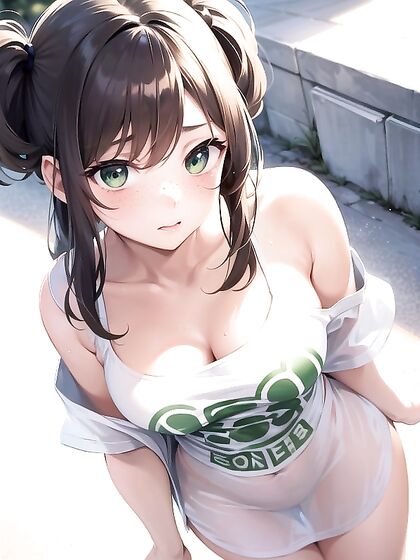 White hentai solo with Green for steamy adult fun